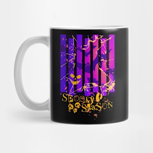 Spooky Season Scary Halloween Faces Bats Ghosts Skulls Mug